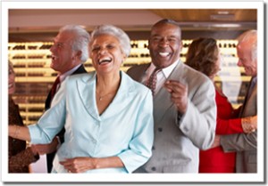 happy dancing couple